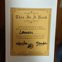 certificate of Authenticity for the Pat-Rock 82 toy by Jimmyfranks and Spooks