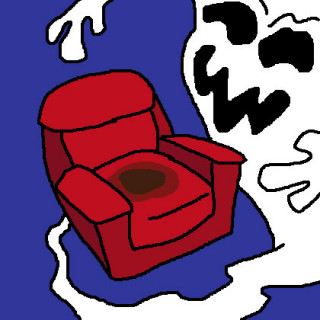 butt ghost in a chair ~ art by Sham Bam Bamina