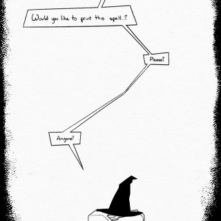 Would you like to print this spell? ~ art by Moxie Ramsey