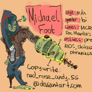 Michael Foot - The HIV Destroying Machine which prolongs the life of sufferers ~ art by Spooks