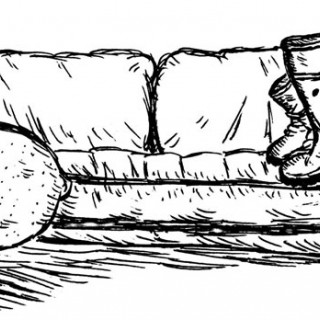 leaving Boots on the couch ~ art by eldritchhat
