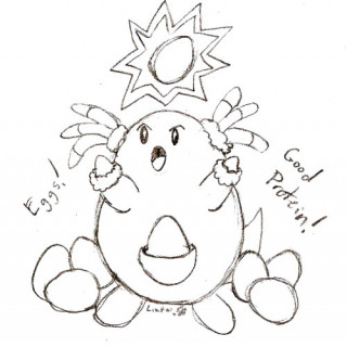 Chansey thinks eggs provide good protein ~ art by Liatai