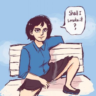 Shall I smoke it? ~ art by Positronic