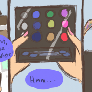 Using makeup to disguise form loss prevention ~ art by Positronic