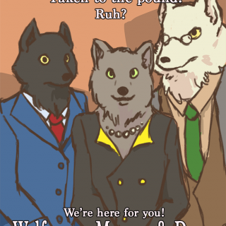 advertisement for a warewolf law firm ~ art by Positronic