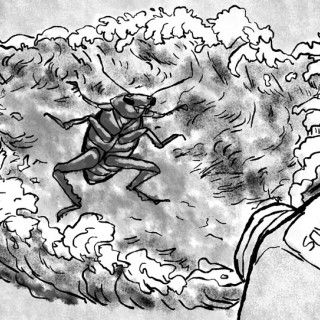 Roach Parting the Mold Sea ~ art by Spooks