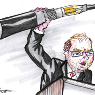 Grover Norquist demands you pry his vape from his cold dead hands ~ art by Adam Bozarth