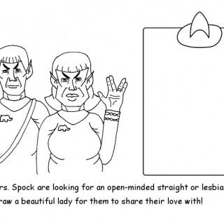 Mr and Mrs Spock are looking for an open-minded straight or lesbian woman. Draw a beautiful lady for them to share their love with! ~ art by dijon du jour