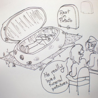 funeral potatoes ~ art by Ragnarok Boobies