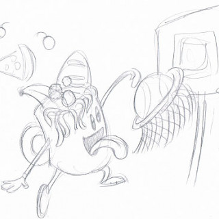 drinks playing basketball ~ art by Portaxx