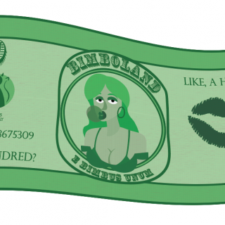 100 Bimboland Bucks ~ art by Beelzeboob