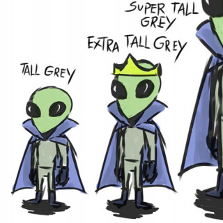 grey | tall grey | extra tall grey | super tall grey ~ art by Amelia Blank