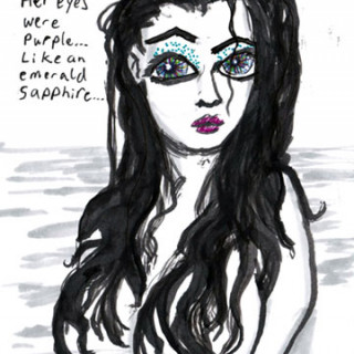 Her eyes were purple like an emerald sapphire ~ art by Adam Bozarth
