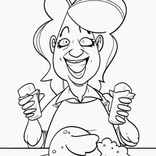 Paula Deen Saves Thanksgiving ~ art by Moxie Ramsey