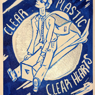 roy orbison clingfilm clear plastic clear hearts ~ art by Sanguinary Novel