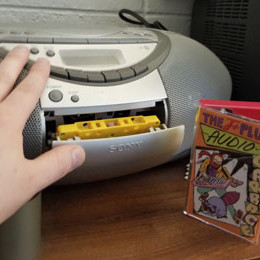 Audio Garbage cassette in a boombox