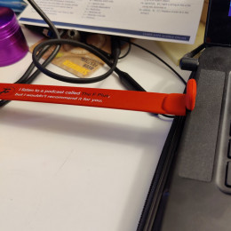 a bracelet inside a laptop